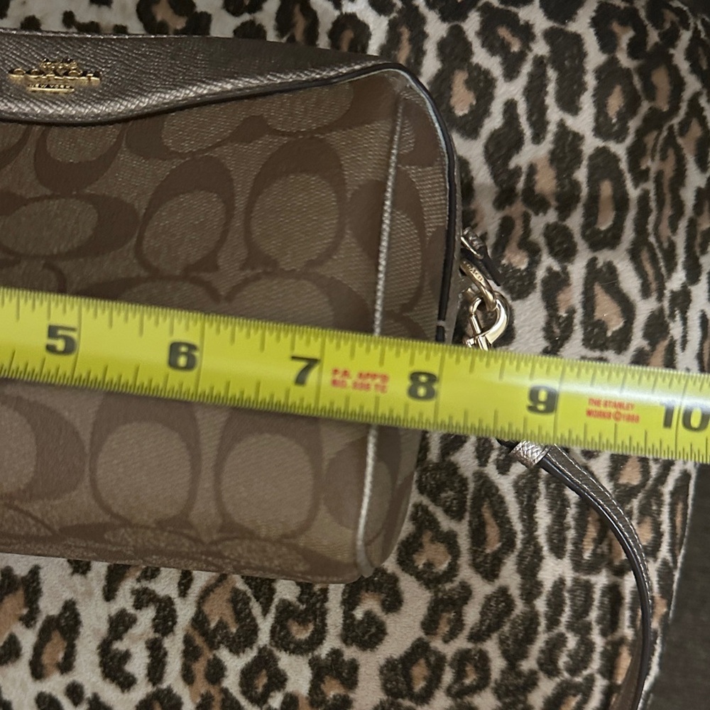 Coach Signature Brown Crossbody Bag champagne color - Picture 9 of 10